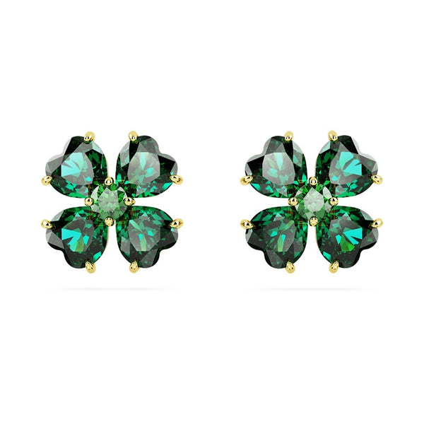 Green diamond sales stud earrings