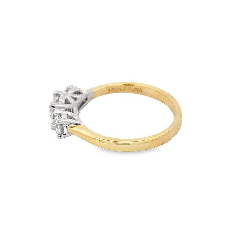 Parrys Jewellers 18ct Yellow Gold and Platinum Diamond Ring