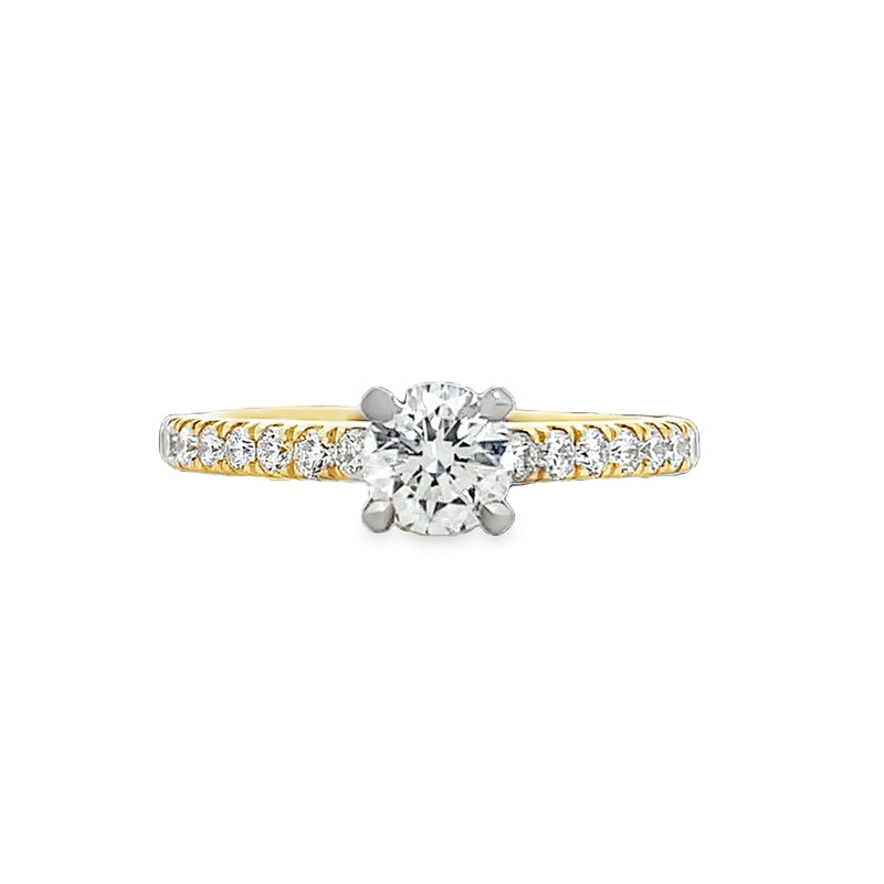 Parrys Jewellers 18ct Yellow and White Gold 0.50ct Lab Diamond Ring TDW 0.84ct