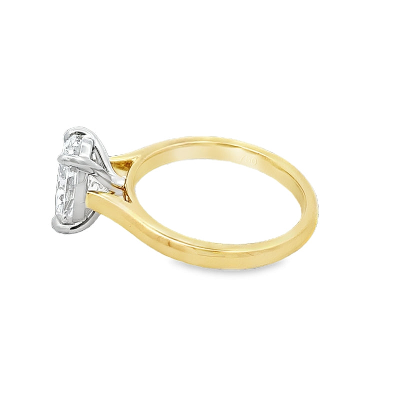 Parrys Jewellers 18ct Yellow Gold Platinum Oval 2.00ct L/G Ring