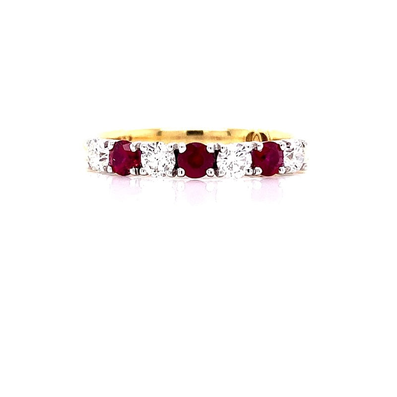 Parrys Jewellers 18ct Yellow Gold Ruby And Diamond Ring