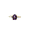 Parrys Jewellers 9ct Yellow Gold 1.15ct Amethyst 0.08ct Diamond Ring