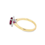 Parrys Jewellers 9ct Yellow Gold 1.05ct Pink Tourmaline 0.15ct Diamond Set Ring