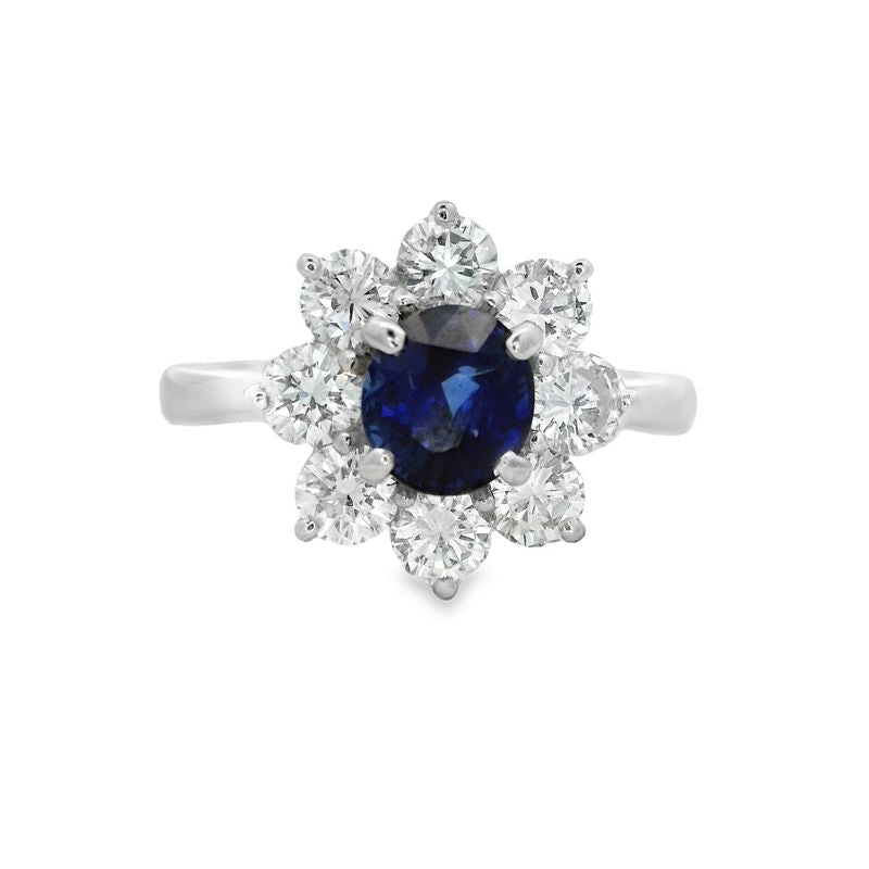 Parrys Jewellers Platinum Natural Cornflower Blue Unheated Sapphire and Diamond Ring