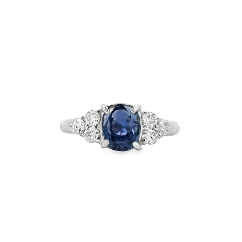 Parrys Jewellers Cornflower Blue Sapphire and Diamond Ring