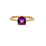 Parrys Jewellers9ct Yellow Gold 6mm Cushion Cut Amethyst Ring