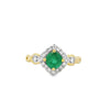 Parrys Jewellers 9ct Yellow Gold 0.65ct Emerald and Diamond Ring 18rbc=0.20ct