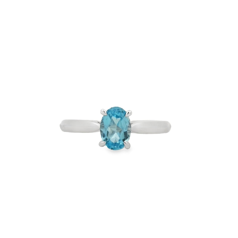 Parrys Jewellers 9ct White Gold 7x5mm Oval Blue Topaz