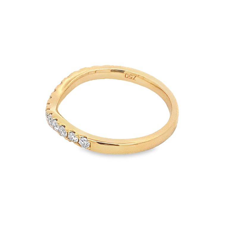 Parrys Jewellers 18ct Yellow Gold 15Rb=0.38Ct Gsi Diamond Set Curved Wedder