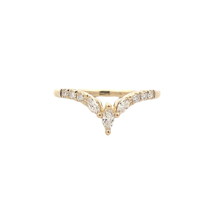 Parrys Jewellers 9ct Yellow Gold 0.14 ct Marquise 0.08ct Diamond Set Ring