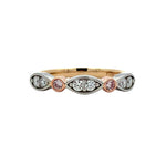 9ct Yellow Gold, Rose Gold and Platinum Pink Diamond Band TDW 0.31ct