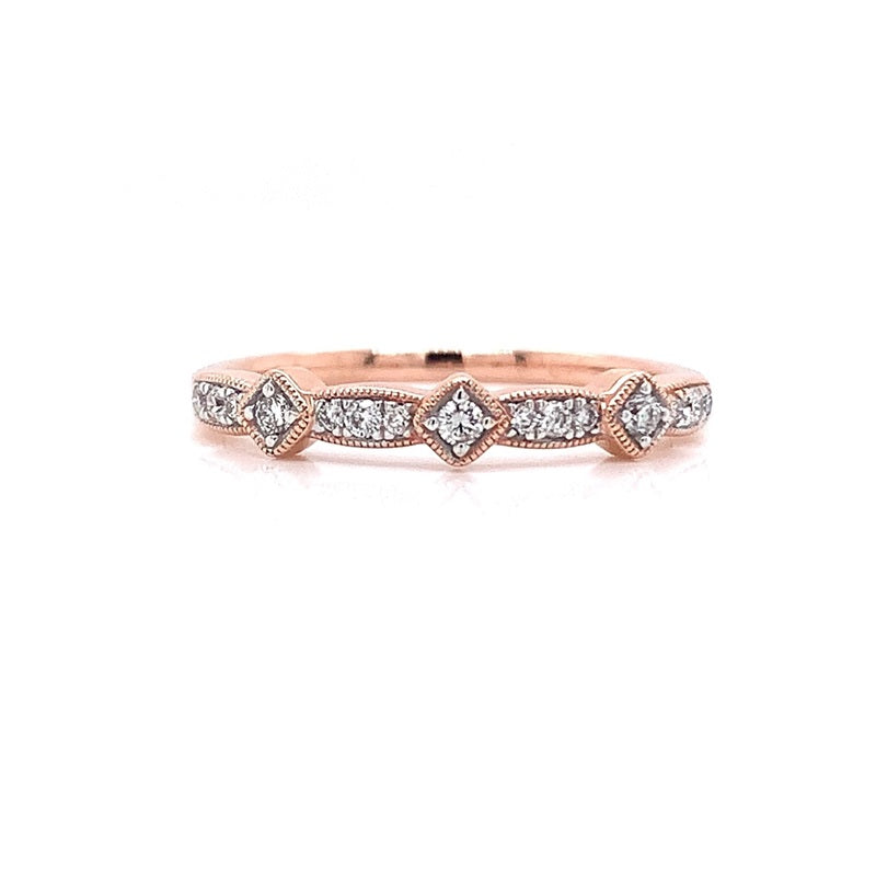 Parrys Jewellers 9ct Rose Gold Diamond Set Band TDW 0.18ct