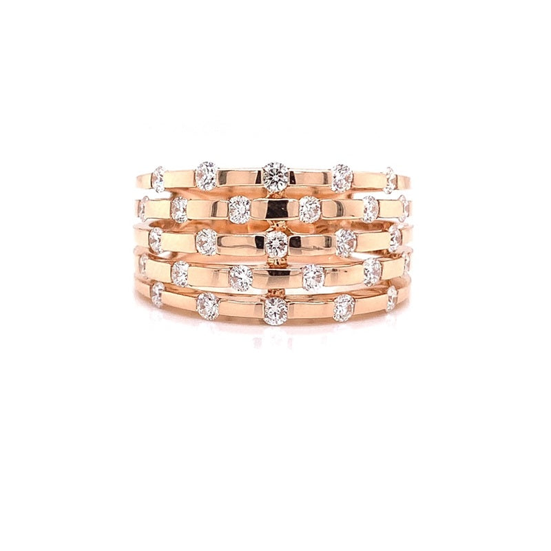 Parrys Jewellers 9ct Rose Gold Diamond Set Ring TDW 0.81ct