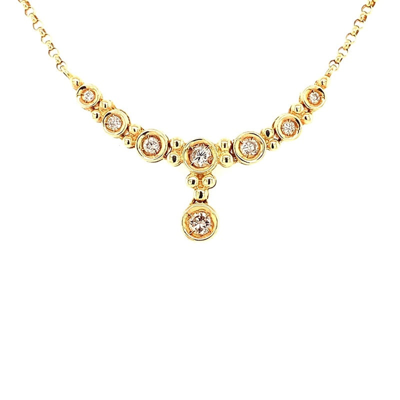 Parrys Jewellers 18ct Yellow Gold Diamond Set Pendant And Chain TDW 0.50ct