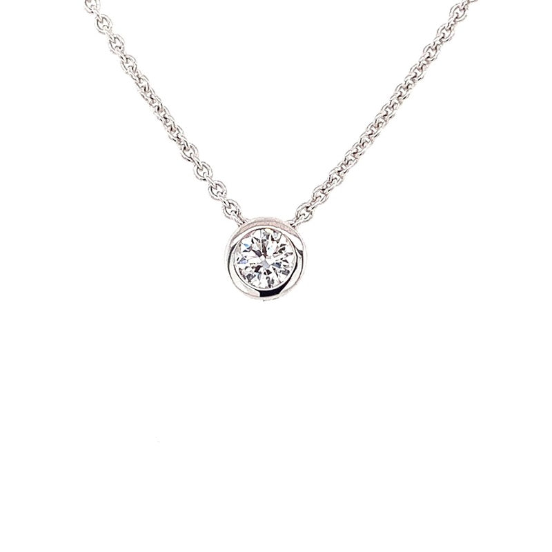 Parrys Jewellers 9ct White Gold 0.19ct Diamond Slider Pendant With 45cm