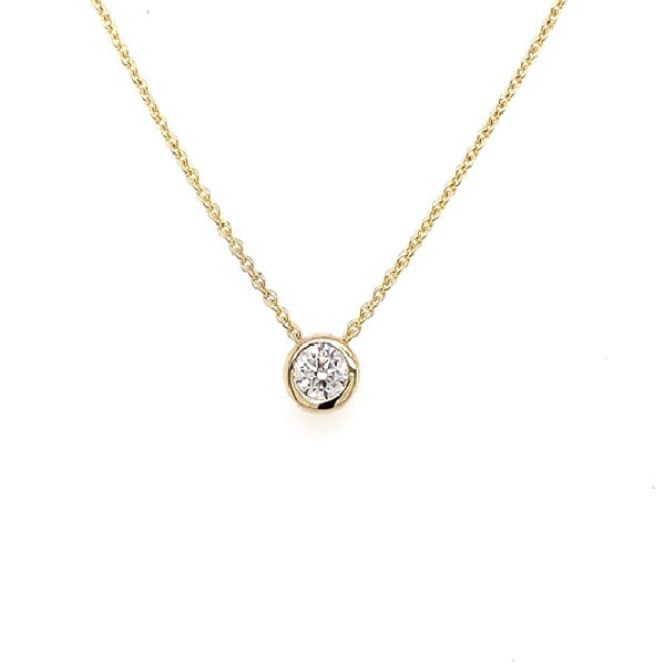 9ct Yellow Gold 0.23ct Diamond Slider Pendant With 45cm 9ct Yellow Gold Chain