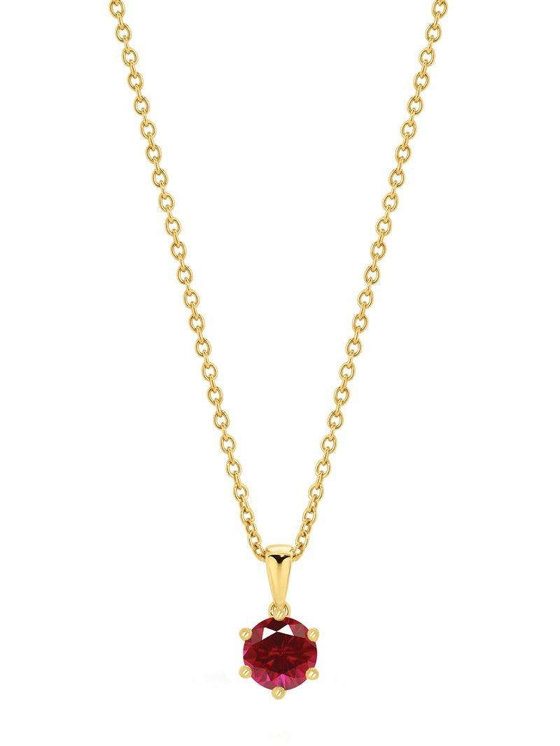 Parrys Jewellers 9ct Yellow Gold 6mm Garnet Pendant