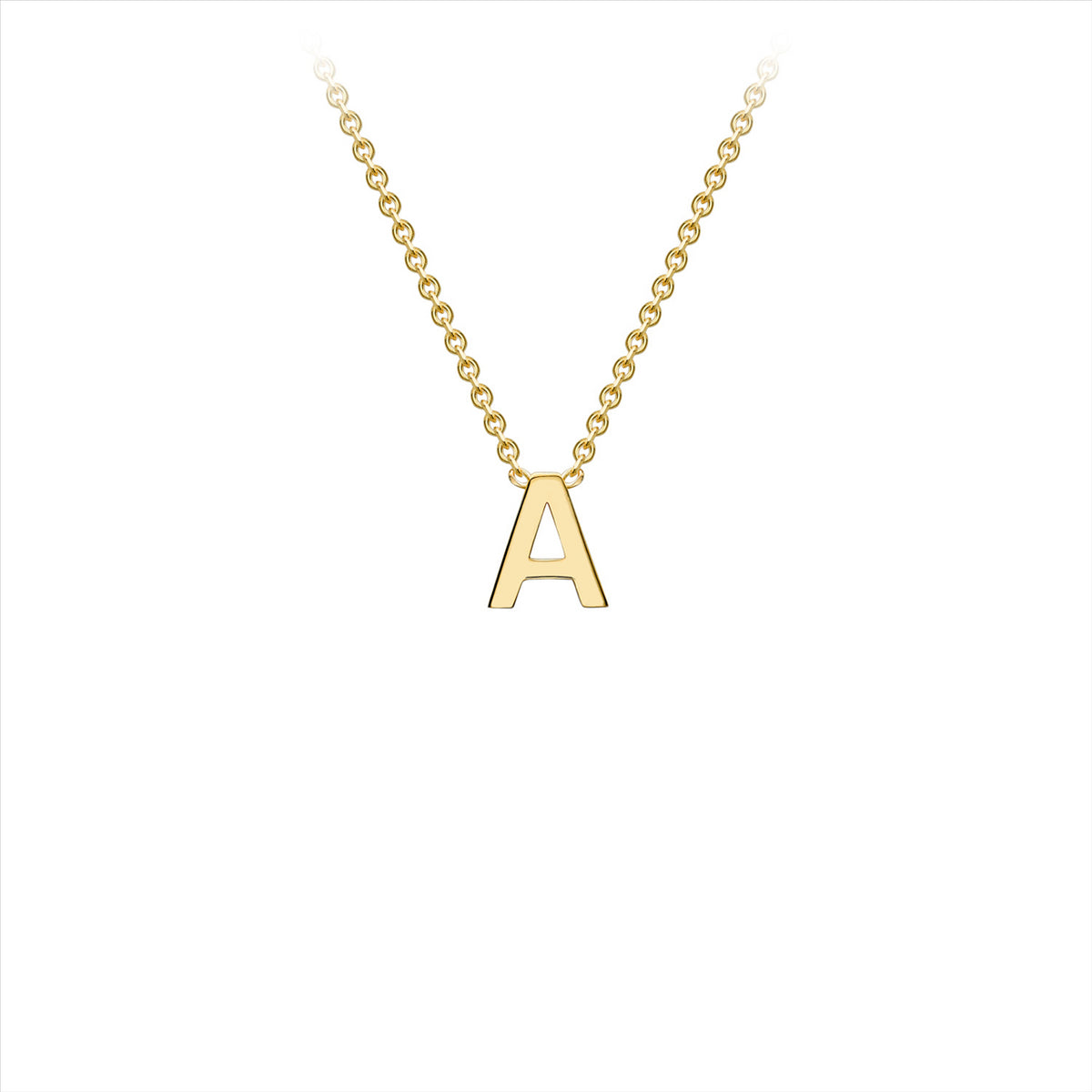 Parrys Jewellers 9ct Yellow Gold Initial "A" Necklace 38+5cm