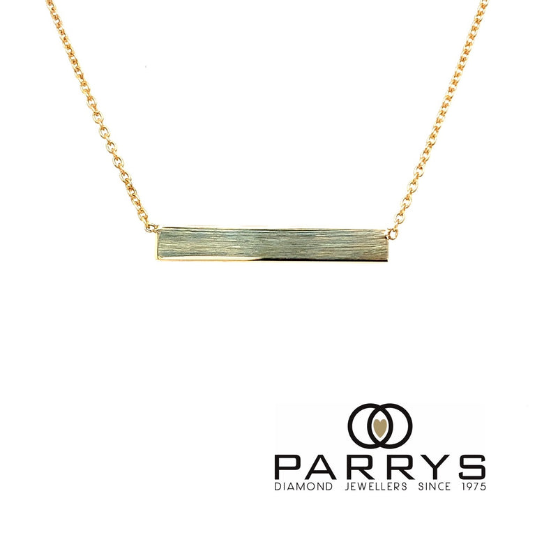 Parrys Jewellers 9CT Yellow Gold Horizontal Rectangular Necklace 45-50cm