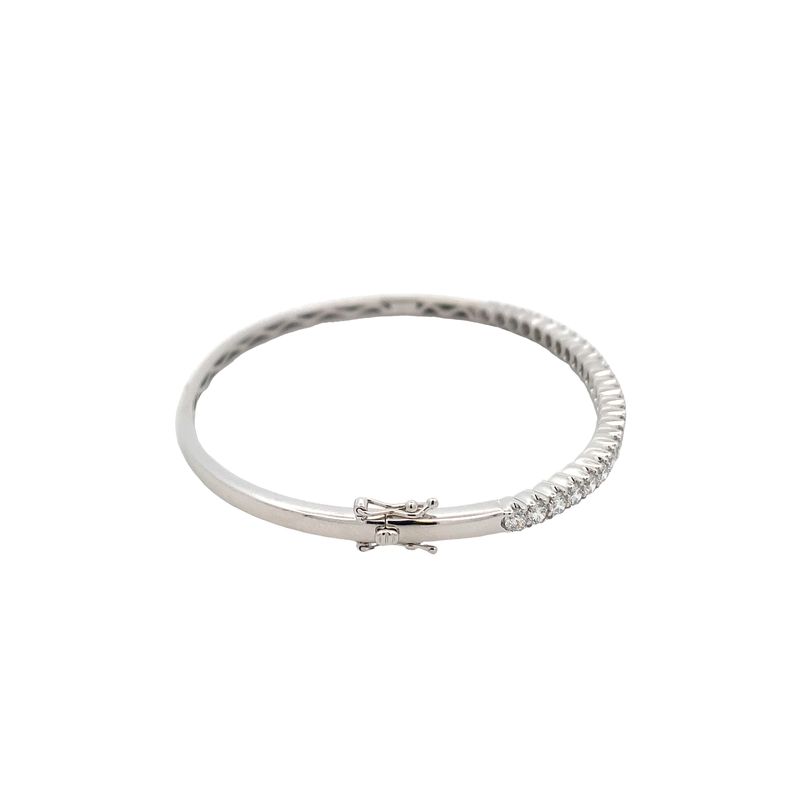 Parrys Jewellers 9ct White Gold Lab Grown 2.01ct Diamond Bangle