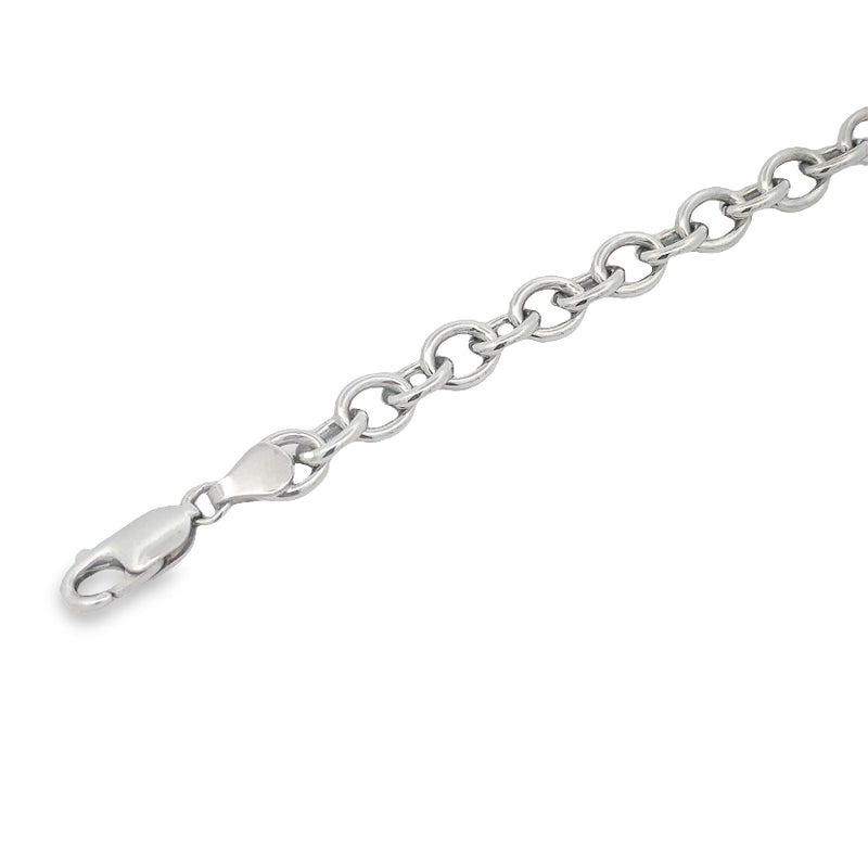 Parrys Jewellers 9ct White Gold Fancy Oval Link Bracelet 19.5cm