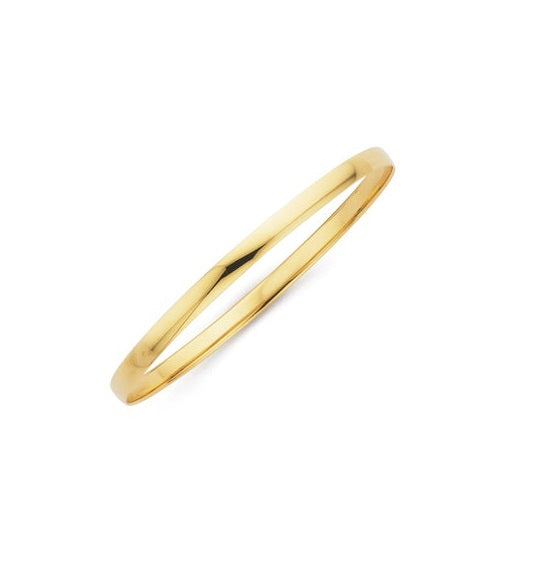 9ct Yellow Gold 4mm 60mm ID Comfort Fit Bangle