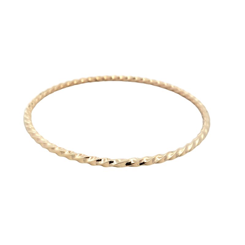 Parrys Jewellers 9CT YELLOW GOLD TWIST BANGLE 64MM ID