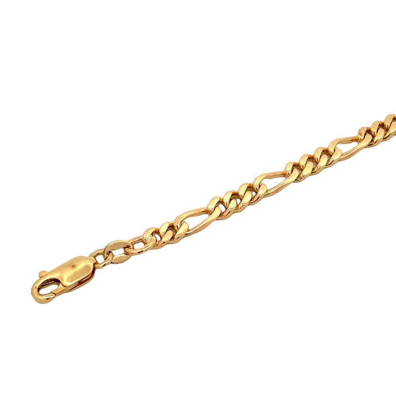 Parrys Jewellers 9ct Yellow Gold Figaro + 3 Link Bracelet