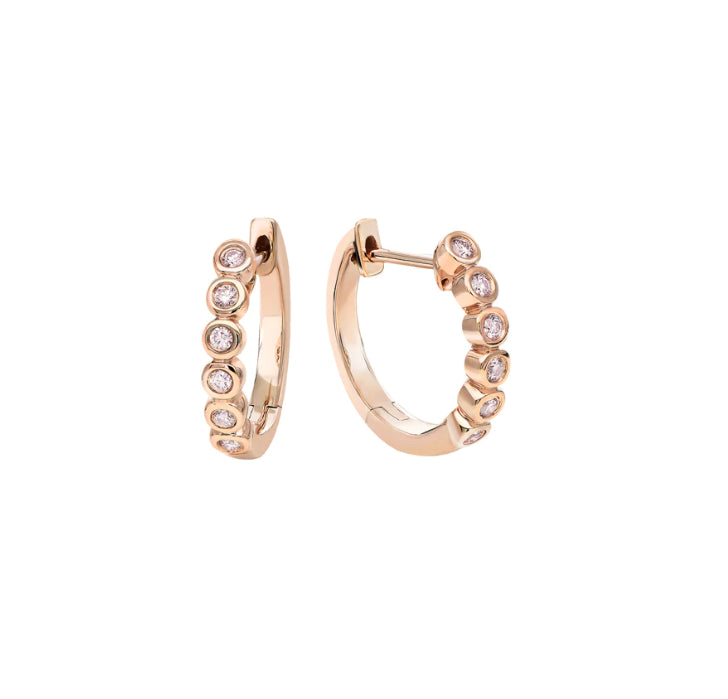 Pink Kimberley 18ct Rose Gold Pink Kimberley Birgitte Earrings TDW 0.13ct