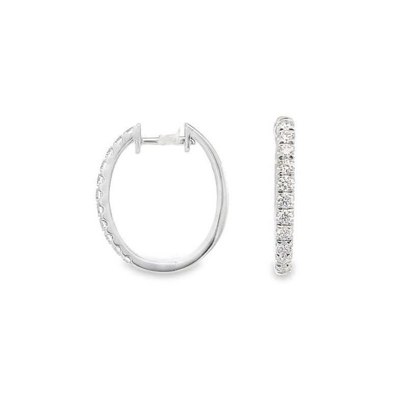 Parrys Jewellers 9ct White Gold 22Rb=0.50Ct Diamond Huggies