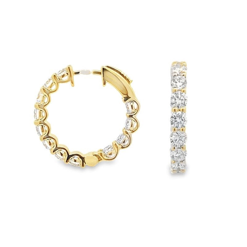 Parrsy Jewellers 9ct Yellow Gold 3.02ct EF VS LG Diamond Hoop Earrings