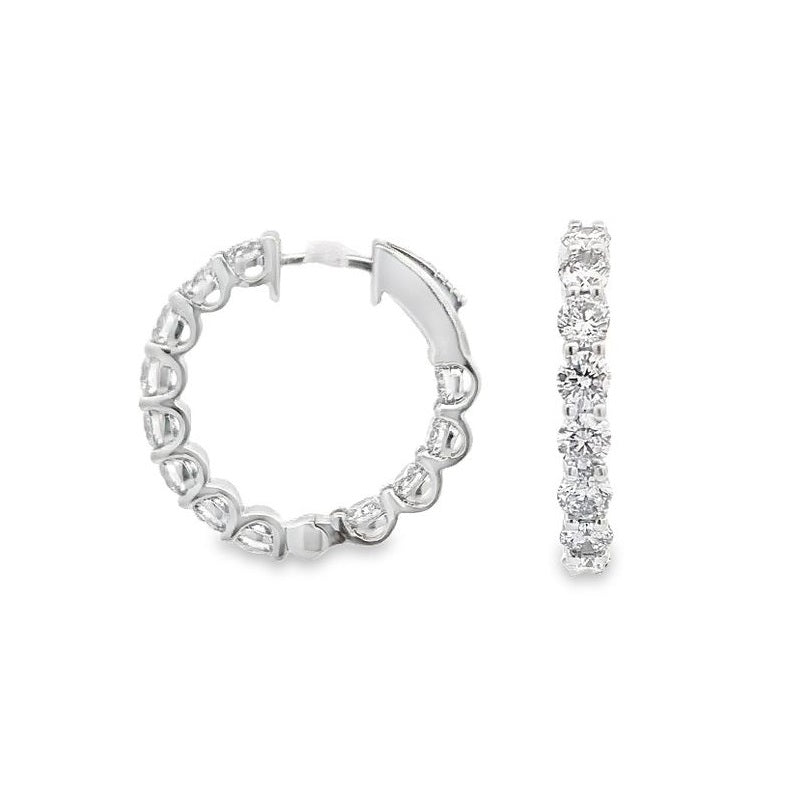 Parrys Jewellers 9ct White Gold 3.02ct EF VS LG Diamond Hoop Earrings