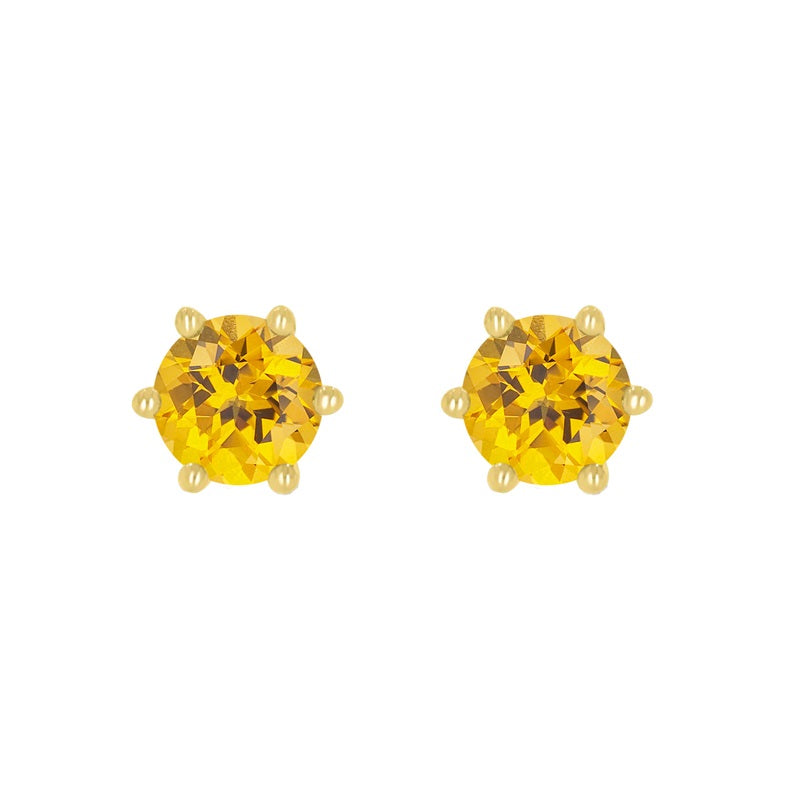 Parrys Jewellers 9ct Yellow Gold 4mm Citrine Stud Earrings