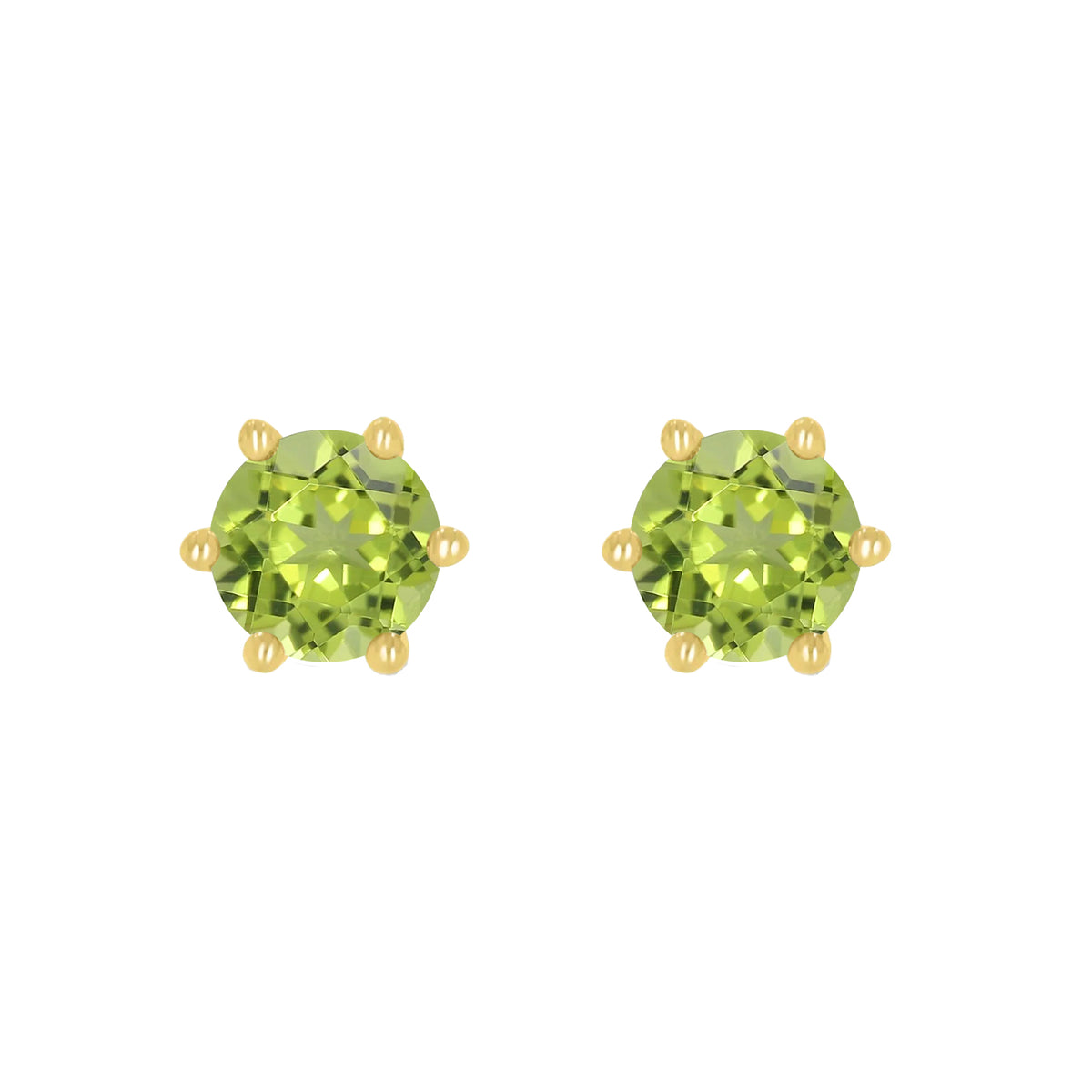 Parry Jewellers 9ct Yellow Gold 4mm Peridot Stud Earrrings