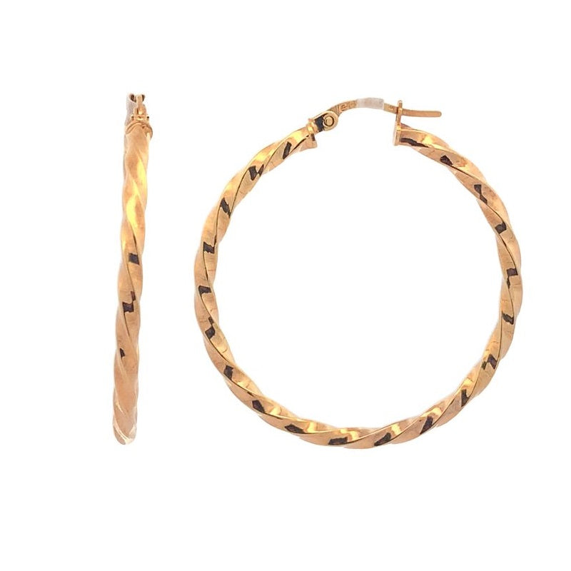 Parrys Jewellers 9ct Yellow Gold Fancy Hoop