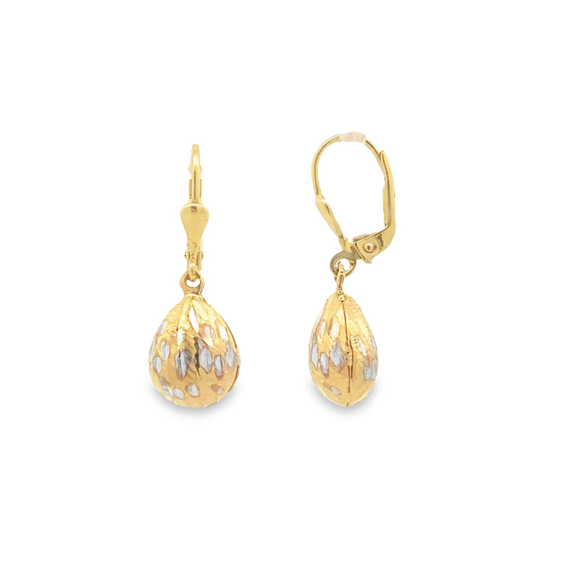 Parrys Jewellers 14ct Yellow Gold Faceted Drop On Continental Fittings