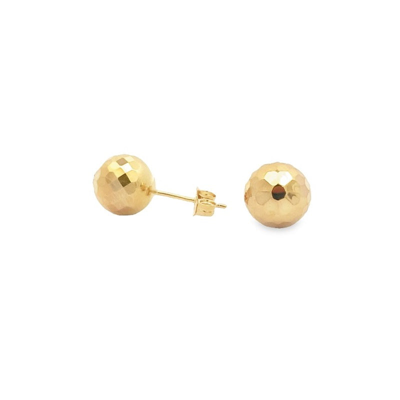 Parrys Jewellers 14ct Yellow Gold 10mm Faceted Ball Studs