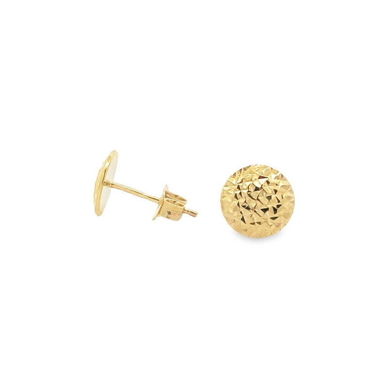 Parrys Jewellers 14ct Yellow Gold 8mm Flat Faceted Studs