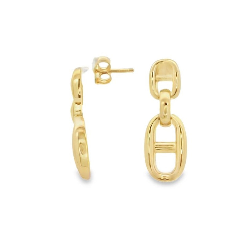 Parrys Jewellers 14ct Yellow Gold Link Drop Stud Earrings