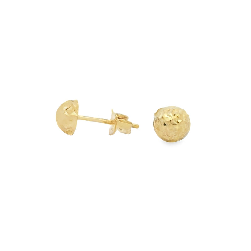 Parrys Jewellers 14ct Yellow Gold 5mm Faceted 1/2 Ball studs