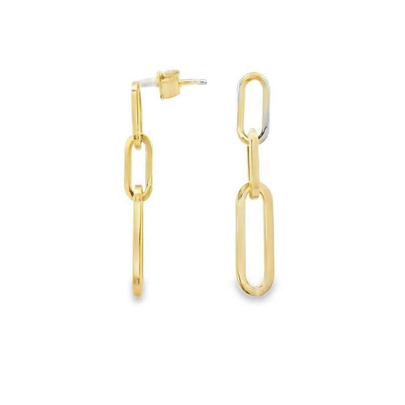 Parrys Jewellers 14ct Yellow Gold Link Drop Studs