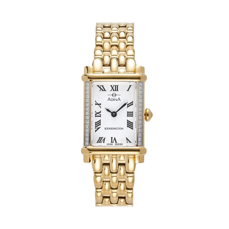 Adina Ladies Diamond Set Kensington Dress Watch Gold Plate White Dial - CT131G1RB