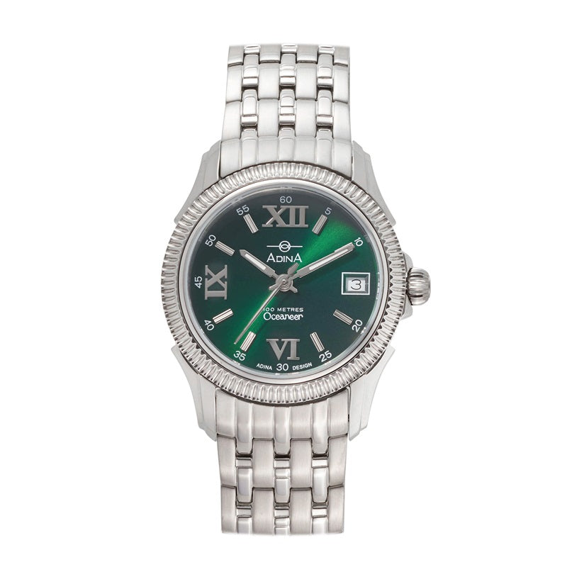 Adina Ladies Oceaneer 100m Prestige Sports Watch Stainless Steel Green Dial - CT117S7XB