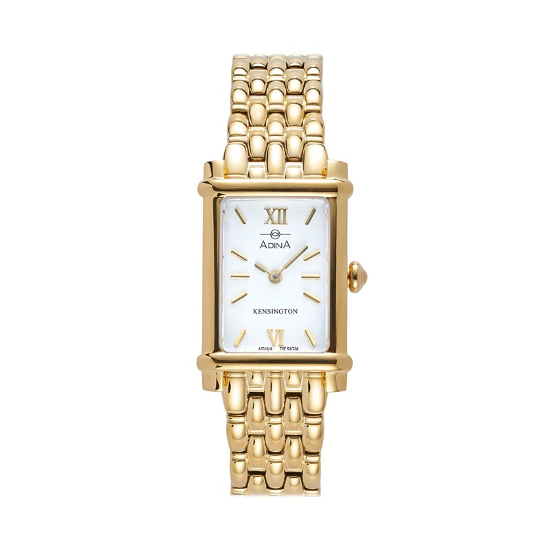 Adina Ladies Kensington Tank Style Dress Watch Gold Plate - CT130G1XB