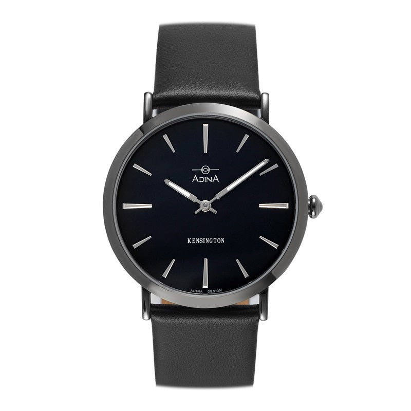 Adina Kensington Gun Metal Case Black Dial