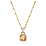 Swarovski Stilla Pendant Square Cut, Yellow, Gold-Tone Plated 5648749