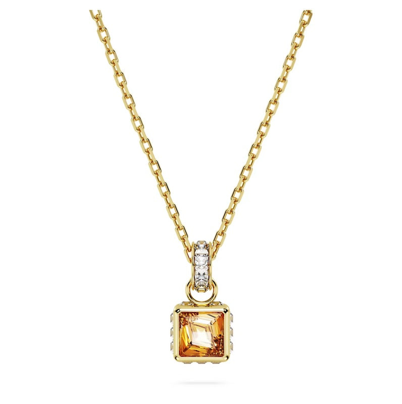 Swarovski Stilla Pendant Square Cut, Yellow, Gold-Tone Plated 5648749