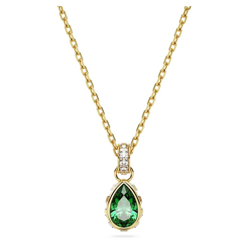 Swarovski Stilla Pendant Pear cut, Green, Gold-tone plated 5648751