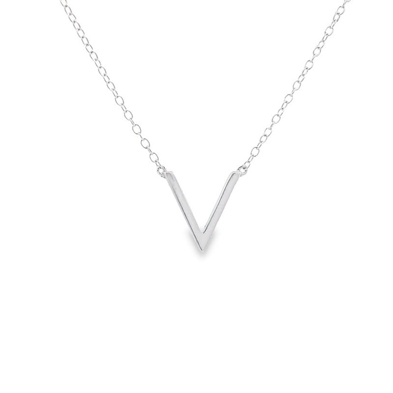 Parrys Jewellers Sterling Silver V Necklace 42cm