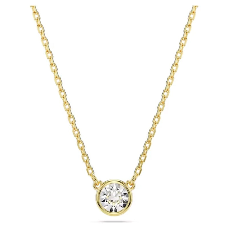 Swarovski Imber pendant Round cut, White, Gold-tone plated 5684511